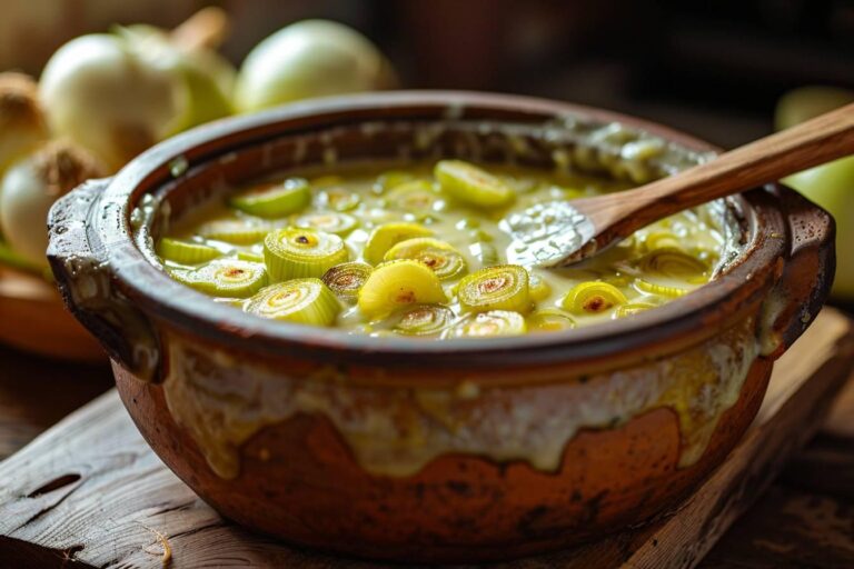 Lire la suite à propos de l’article Recette facile de fondue de poireaux crémeuse : un délice hivernal à préparer en 30 minutes