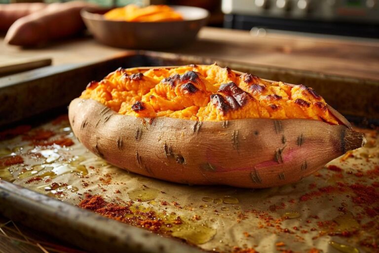 Lire la suite à propos de l’article Recette facile de patate douce au four : cuisson parfaite et astuces pour une texture fondante