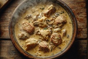 Lire la suite à propos de l’article Recette facile de paupiettes de veau mijotées : un plat traditionnel à la sauce crémeuse aux champignons