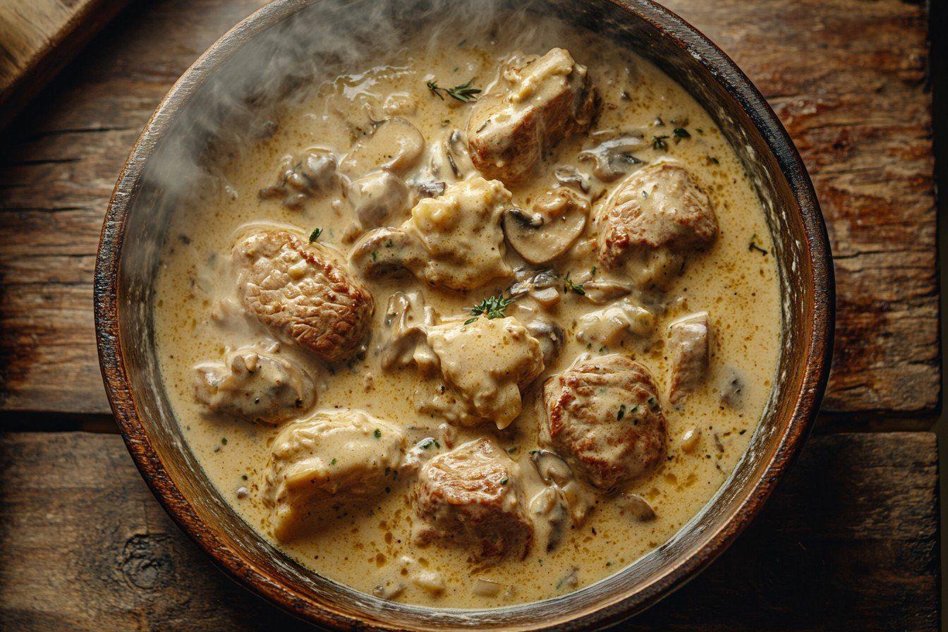 You are currently viewing Recette facile de paupiettes de veau mijotées : un plat traditionnel à la sauce crémeuse aux champignons
