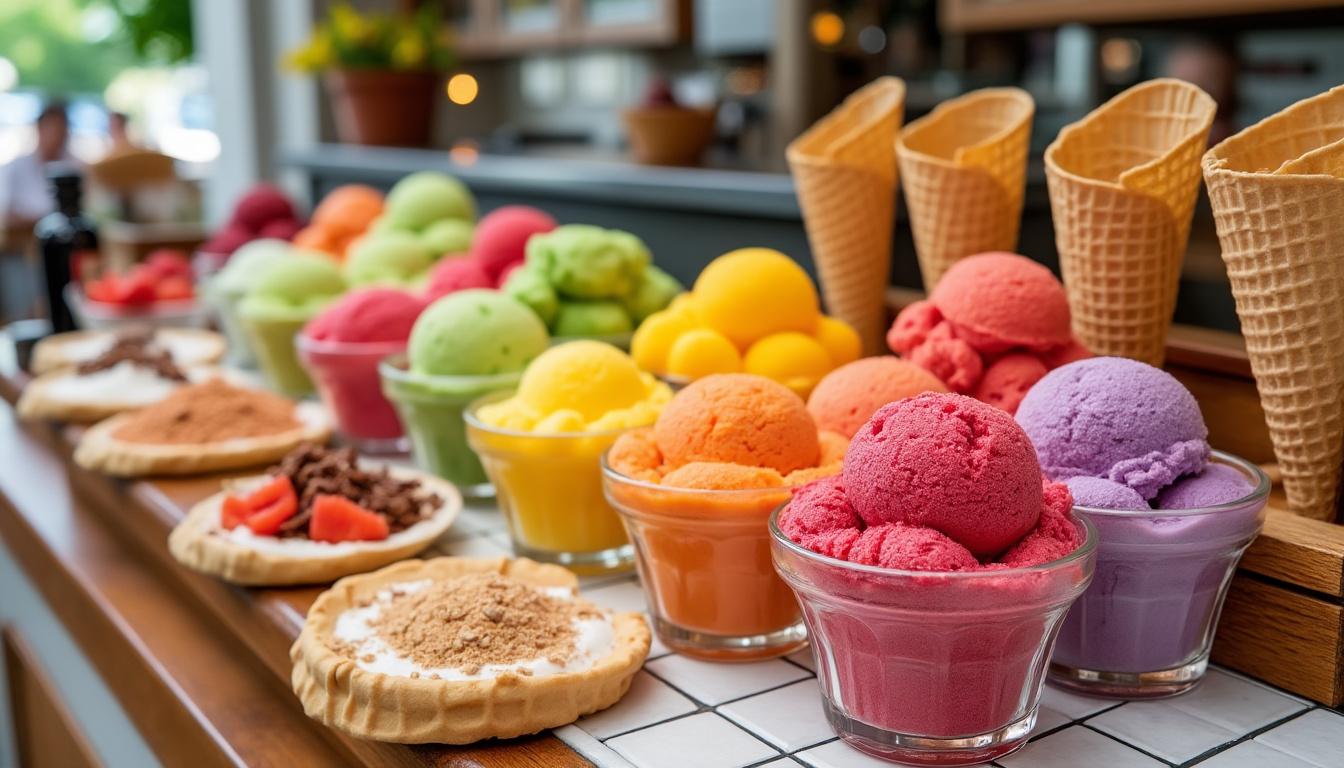 découvrez les dernières créations des glaciers nîmois avec notre sélection de sorbets et crèmes glacées. des saveurs innovantes et rafraîchissantes pour un été gourmand. ne manquez pas ces délices artisanaux qui enchanteront vos papilles !