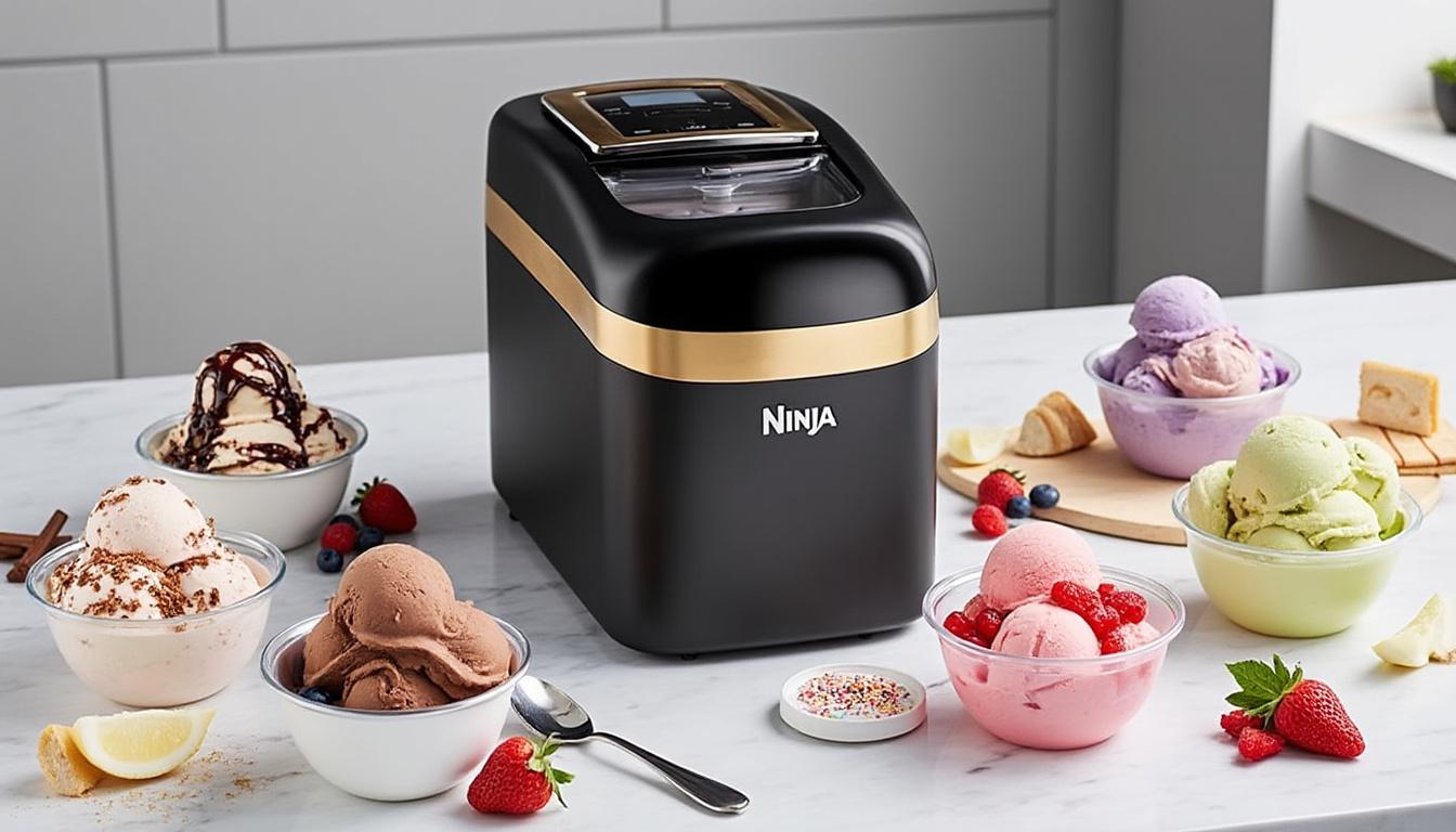 découvrez la machine à glace ninja creami édition limitée f1, qui fait sensation avec son prix réduit et 6 pots offerts. ne manquez pas l'occasion de créer des desserts glacés savoureux et uniques dans le confort de votre maison !