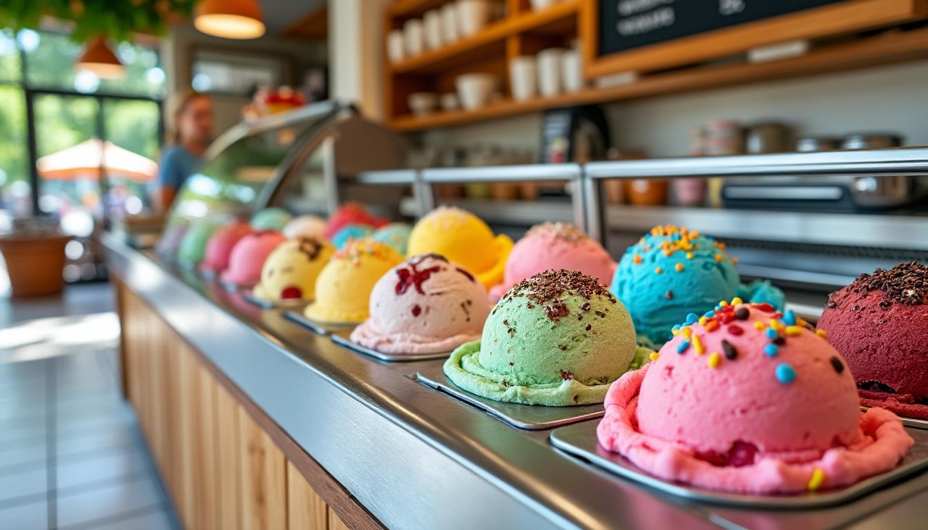 plongez dans l’univers rafraîchissant de b.glacier et savourez des glaces artisanales aux saveurs variées. découvrez nos créations estivales pour des moments gourmands inoubliables !