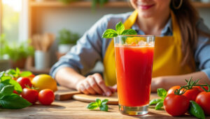Lire la suite à propos de l’article Comment bien boire le jus de tomate pour profiter de ses bienfaits