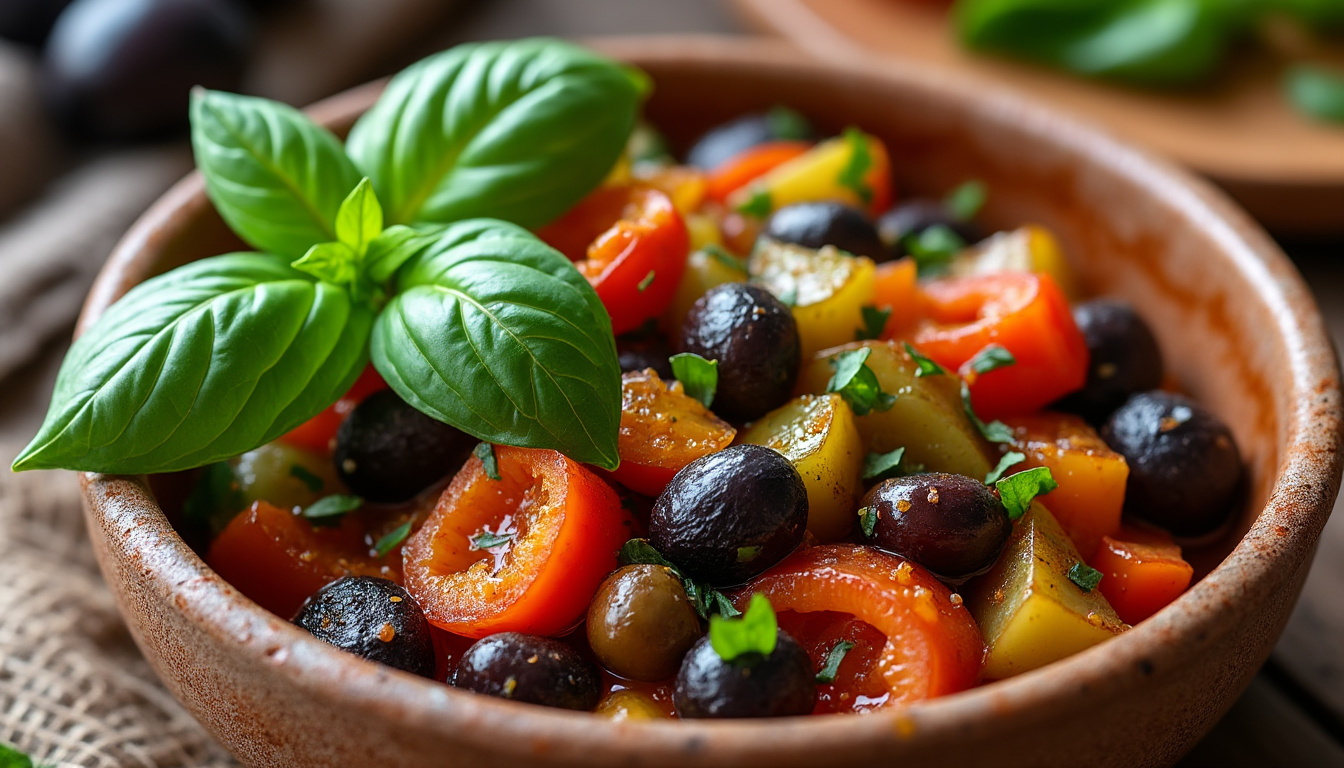 découvrez la recette authentique de la caponata revisitée par cyril lignac. suivez nos étapes faciles pour réaliser ce plat sicilien savoureux, parfait pour épater vos invités et régaler toute la famille.