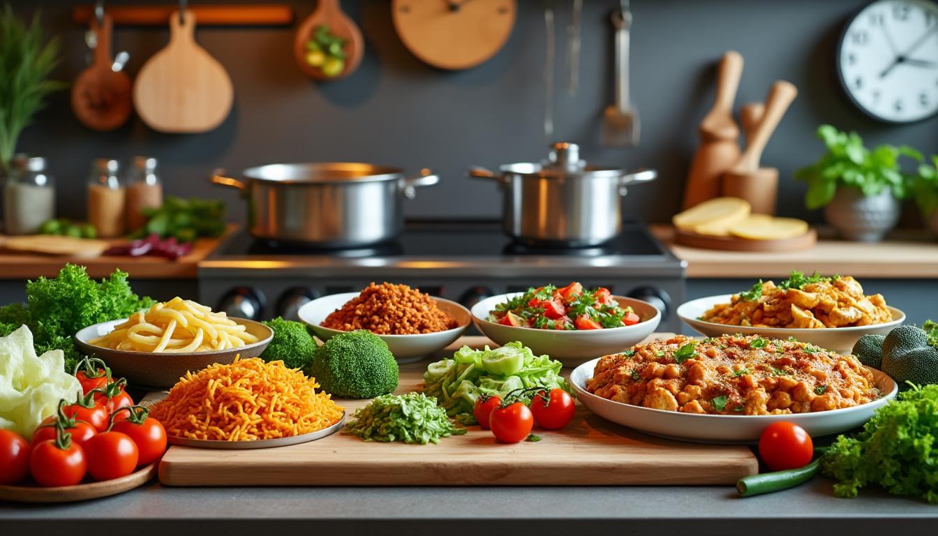 You are currently viewing Plan de Batch Cooking : 5 délicieuses recettes du soir à préparer en 1 heure, du 20 au 24 octobre !