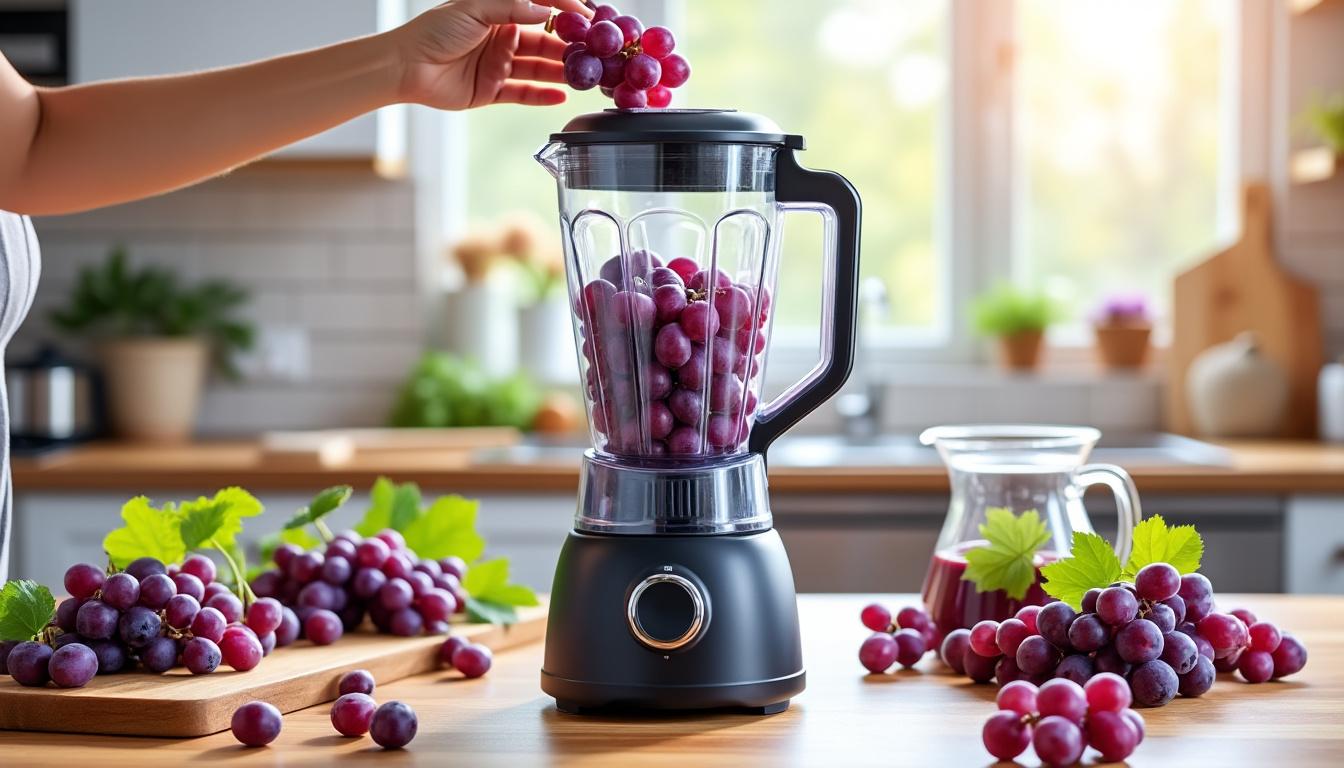 You are currently viewing Comment préparer facilement du jus de raisin maison avec un blender