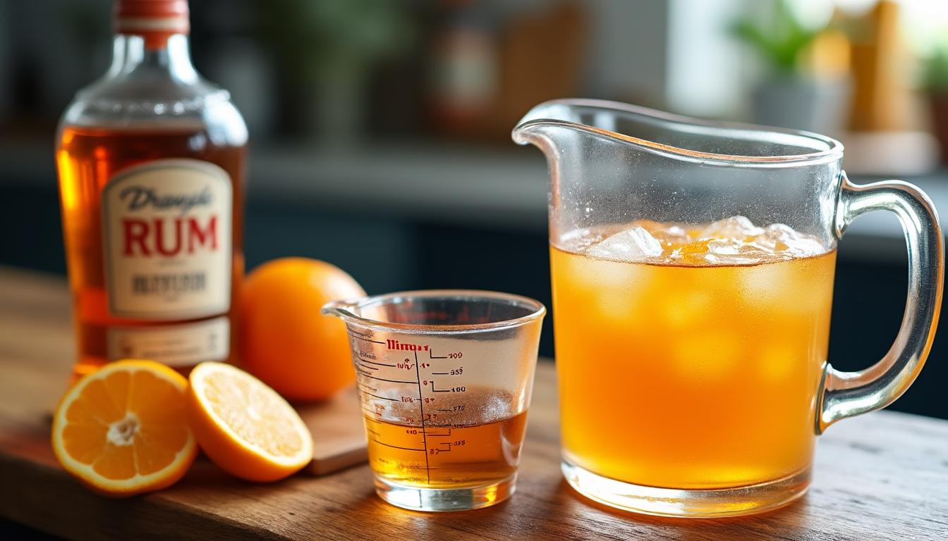 You are currently viewing Quelle quantité de rhum faut-il ajouter à un litre de jus d’orange pour un cocktail équilibré ?