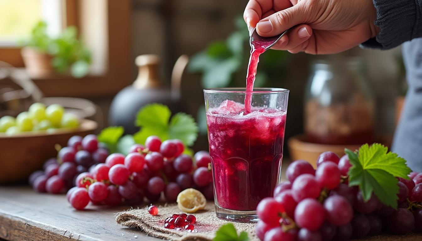 apprenez à préparer un jus de raisin maison savoureux sans utiliser d'extracteur ni de centrifugeuse, avec des méthodes simples et accessibles à tous.