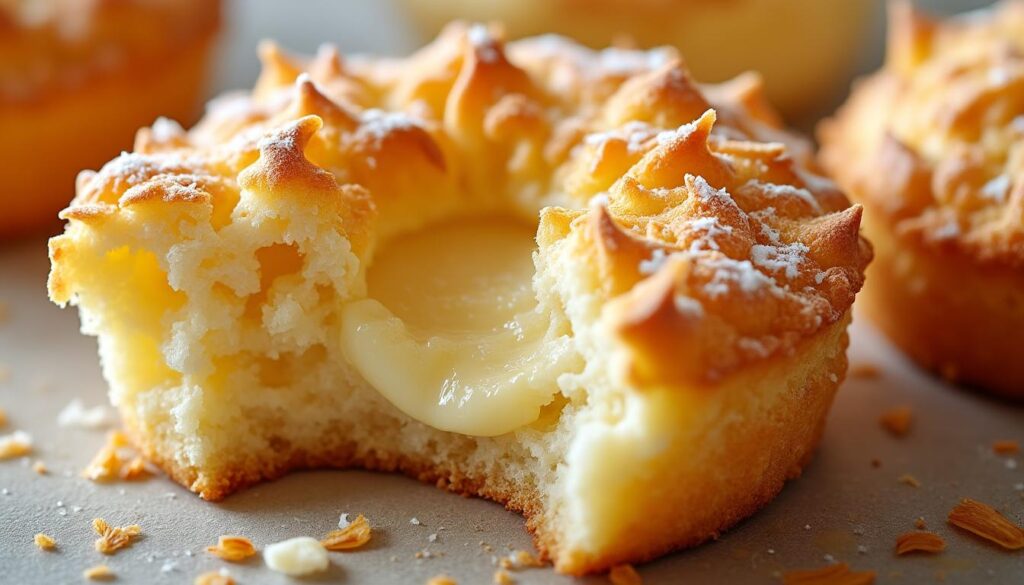 savourez notre délice moelleux au cœur fondant de noix de coco râpée, une douceur gourmande qui éveille les papilles à chaque bouchée.