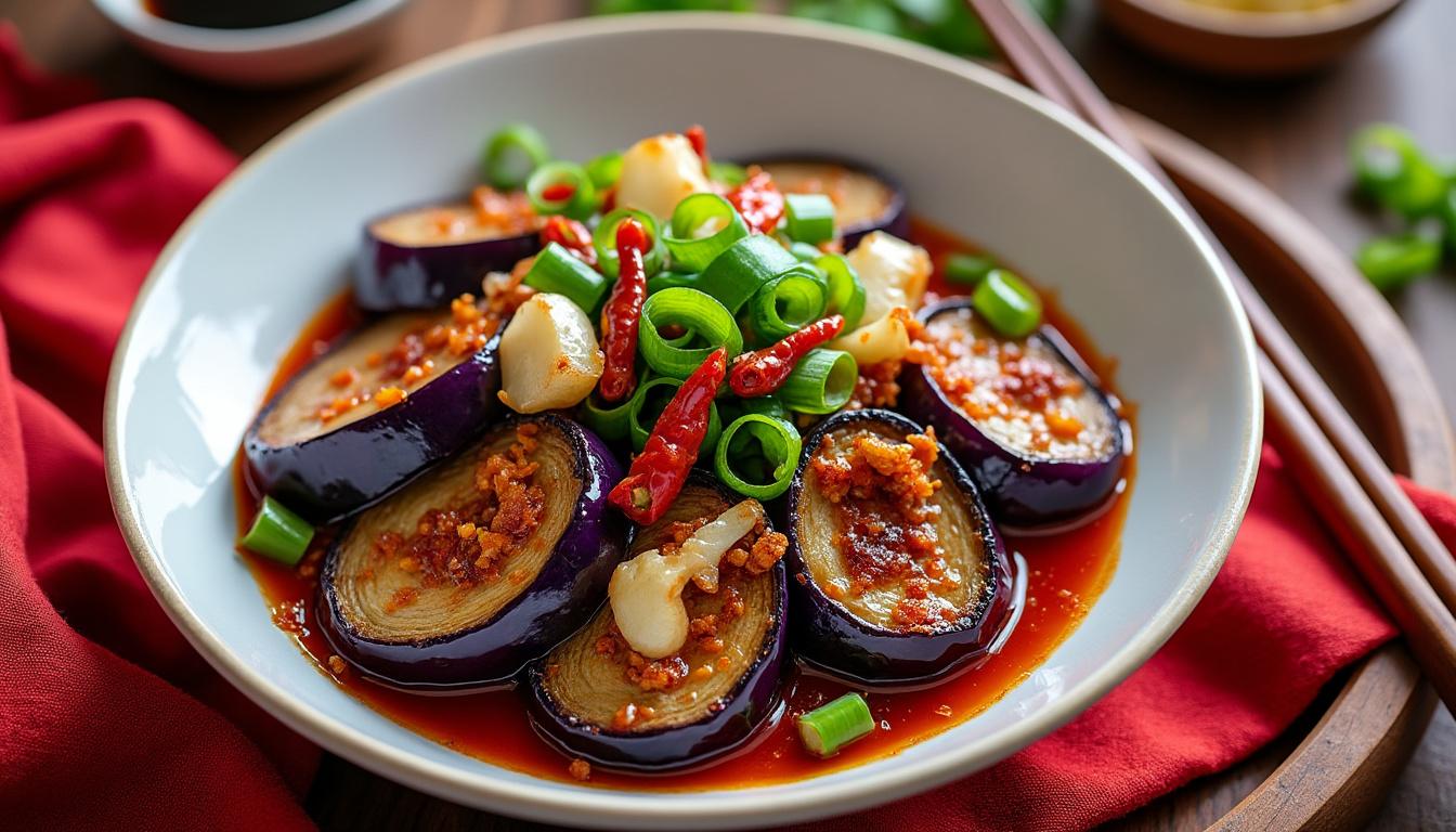 célébrez le nouvel an lunaire avec une délicieuse recette d'aubergines à la sichuanaise, parfaite pour accueillir l'année du cheval de feu avec saveur et tradition.