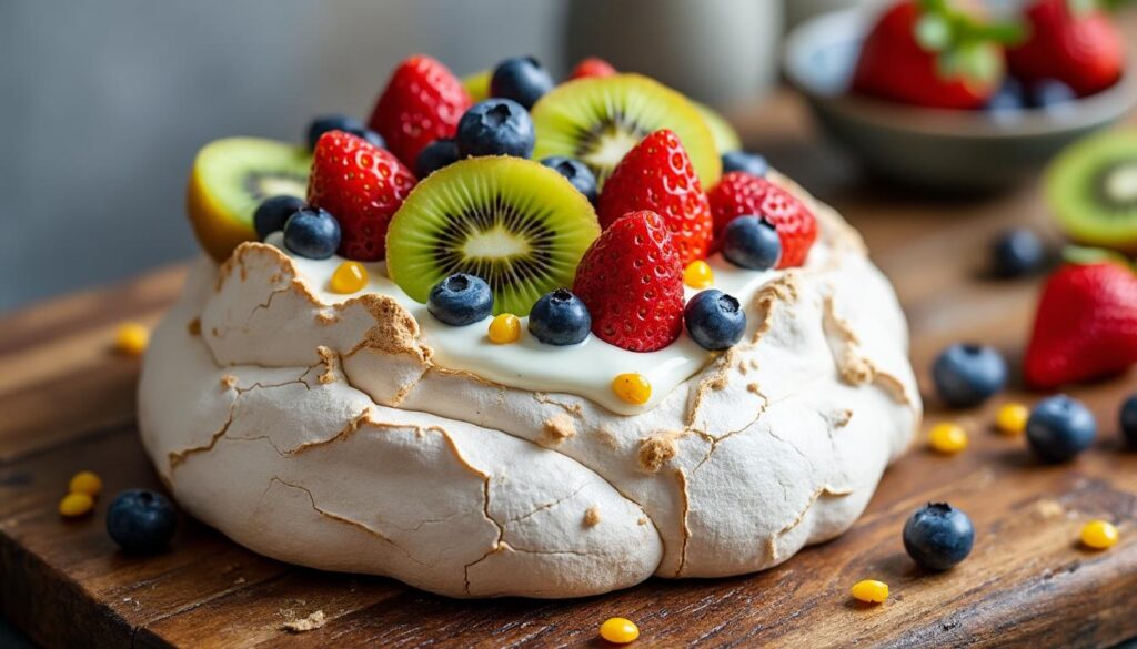 découvrez la recette parfaite de la pavlova, une meringue croustillante et légère, facile à réaliser pour un dessert élégant et délicieux.