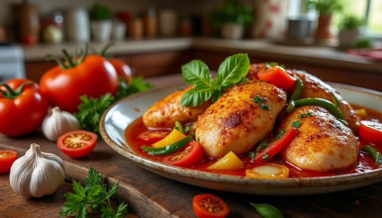 Lire la suite à propos de l’article Poulet basquaise : la recette savoureuse, économique et colorée à tester chez soi