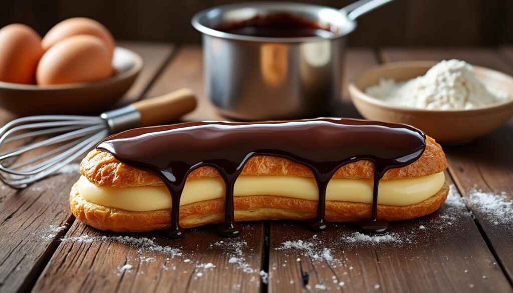 découvrez une recette facile et rapide pour réaliser un délicieux éclair au chocolat maison. parfait pour épater vos proches avec un dessert gourmand fait maison !
