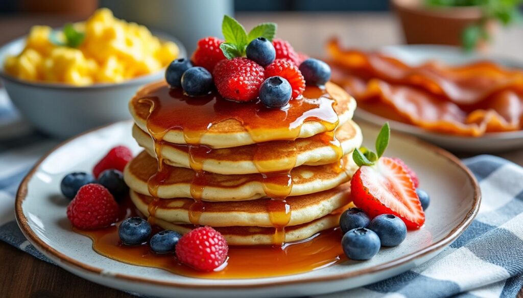 découvrez des idées savoureuses et équilibrées pour accompagner vos pancakes au petit déjeuner, alliant plaisir et nutrition pour bien démarrer la journée.