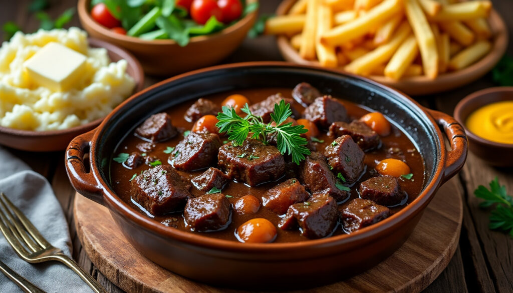 découvrez quelles garnitures traditionnelles et originales accompagnent parfaitement la carbonade flamande pour sublimer ce plat belge incontournable.