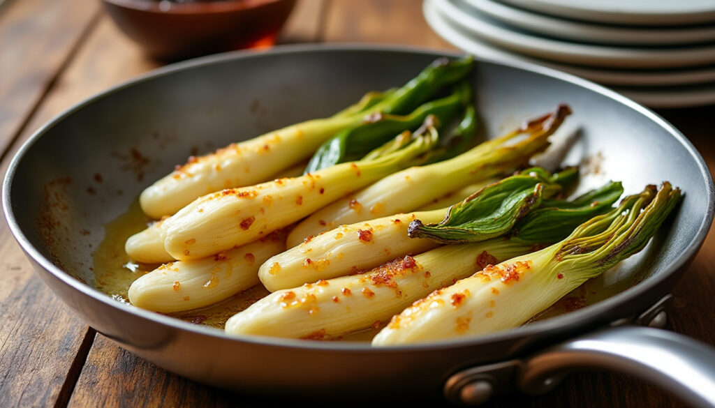 découvrez notre recette d'endives braisées à la poêle, simple et rapide, pour un plat fondant et léger qui ravira vos papilles.